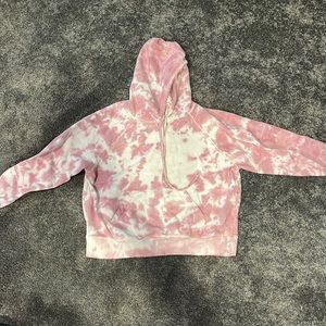 Pink and White tie dye hoodie